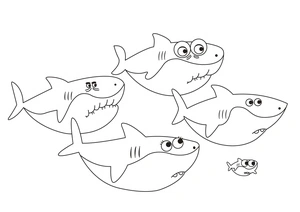 Sheets featuring Baby Sharks Coloring Page
