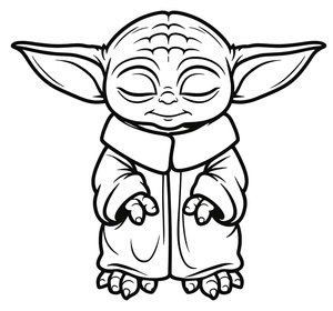 Coloring page featuring Baby Yoda