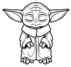 Coloring page featuring Baby Yoda Coloring Page