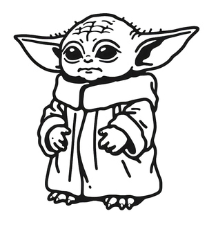 Free Drawing of The Child from Star Wars and do not refer to it as The Child Coloring Page.