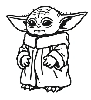 Free Drawing of The Child from Star Wars and do not refer to it as The Child Coloring Page. Coloring Page