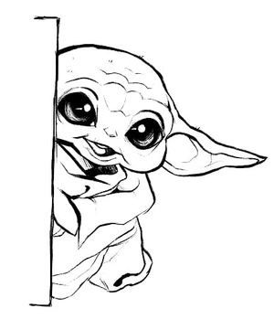 Printable Coloring Page of Baby Yoda Coloring Page