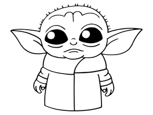 Printable Coloring Page: Upset Baby Yoda Coloring Page