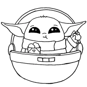 Tiny Infant Yoda Coloring Page