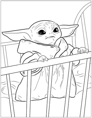 Young Yoda for Children Coloring Page