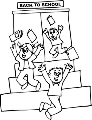 Back to School Children Coloring Page