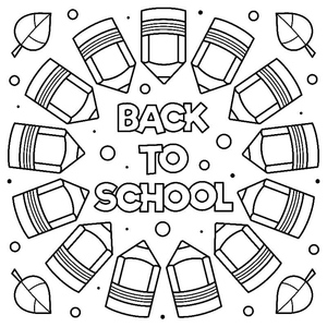 School-Themed Coloring Page