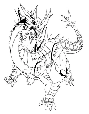 T-Rex Bakugan: The Green Dinosaur Coloring Page