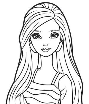 Adorable Barbie Doll Coloring Page