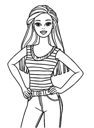 Barbie Looks Gorgeous Coloring Page