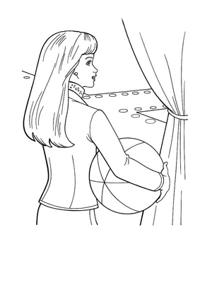 Barbie Printable with Cheerful Theme Coloring Page