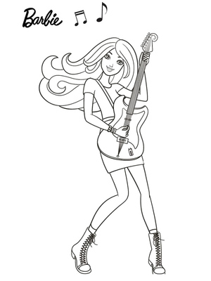 Barbie strumming the Guitar