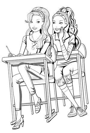 Barbie Studying at School