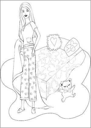 Lovely Barbie Coloring Page