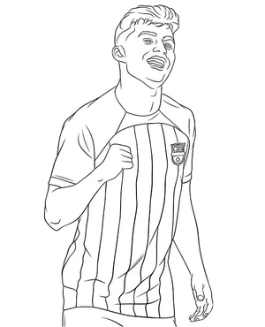Pedri from Barcelona Coloring Page