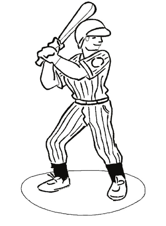 Baseball Player at No Cost Coloring Page