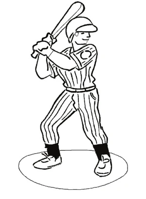 Baseball Player at No Cost Coloring Page