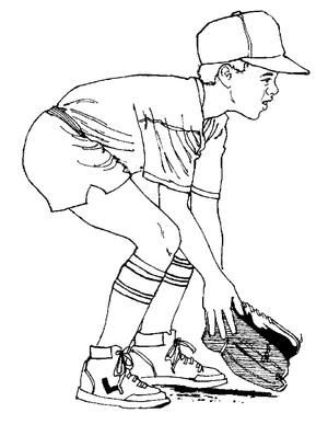Boy Engaged in a Baseball Game Coloring Page