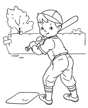 Boys' Baseball Coloring Page Coloring Page