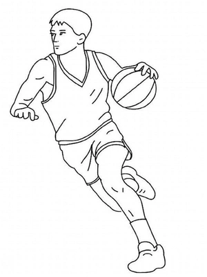 A Player with a Basketball Coloring Page