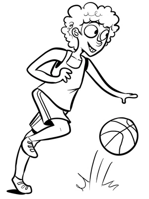 Basketball At No Cost Coloring Page