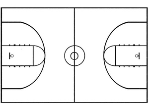 Basketball Court Coloring Page