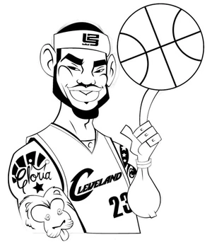 Humorous LeBron James Coloring Page