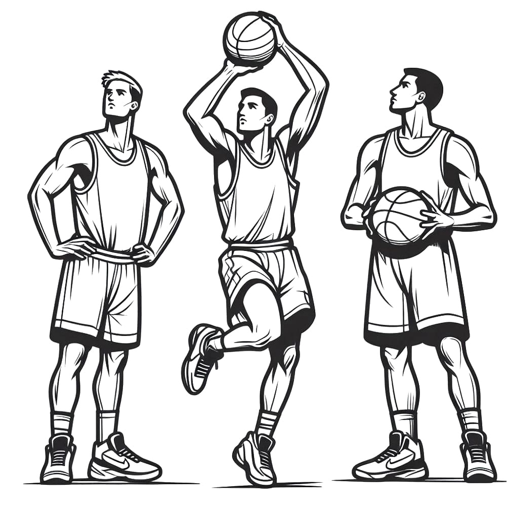 Illustration of Basketball Coloring Page