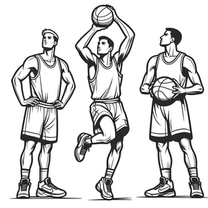 Illustration of Basketball Coloring Page