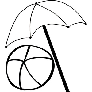 Ball and Umbrella on the Beach