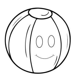 Beach Ball Cartoon Coloring Page