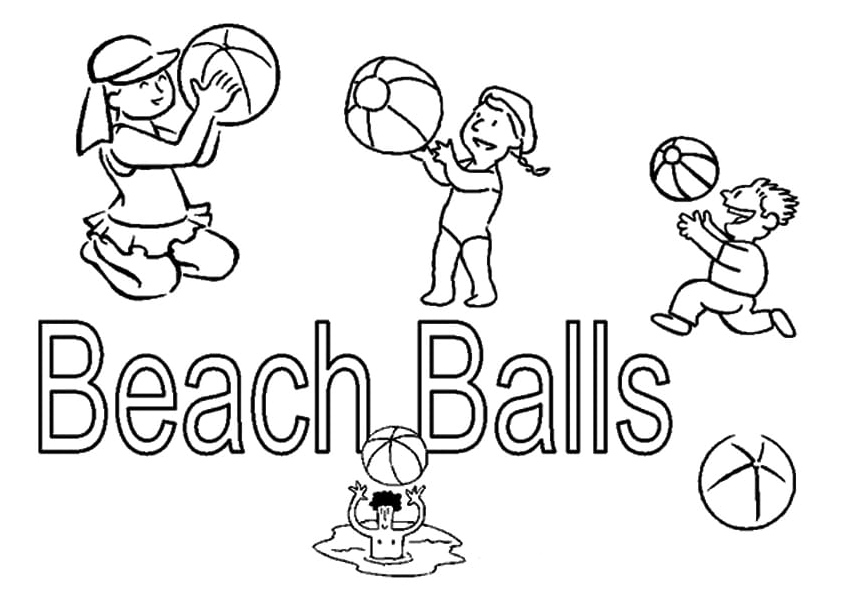 Beach Balls Coloring Page Coloring Page