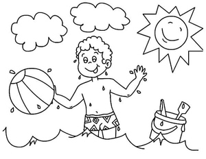 Boy playing with a Beach Ball