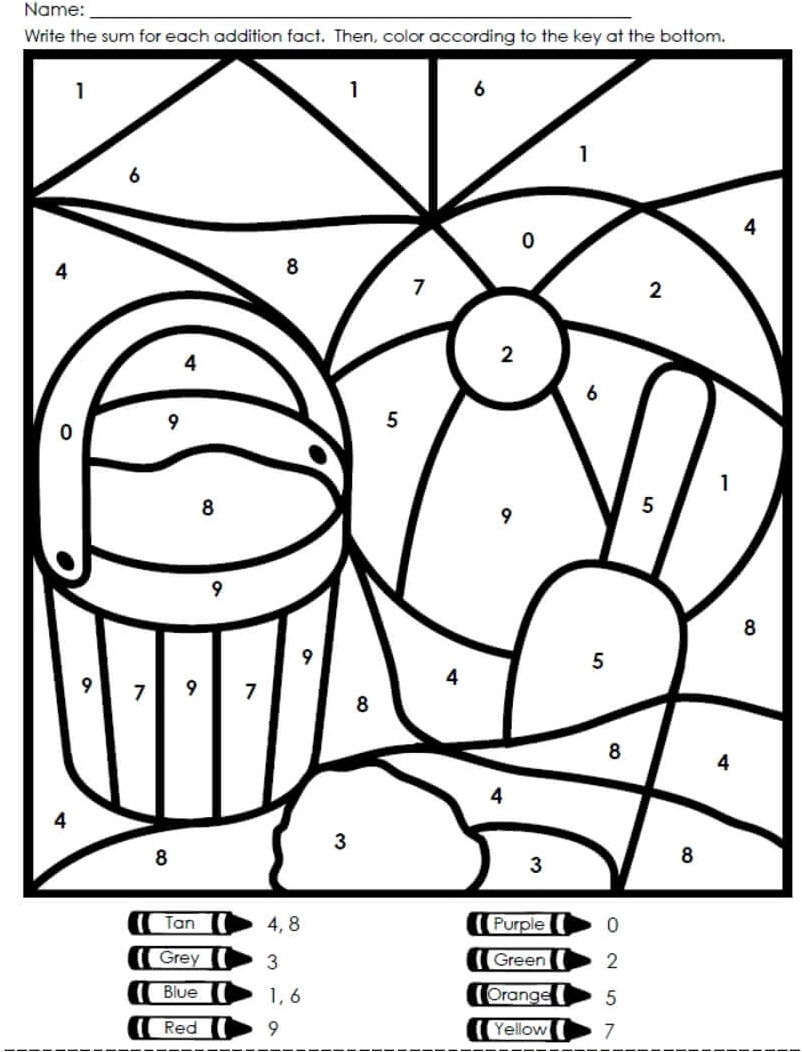 Beach Fun Color By Number: Sandcastle Edition Coloring Page
