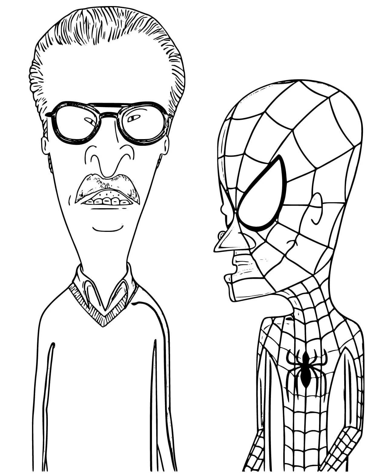 Beavis and Butt-Head in Costumes Coloring Page