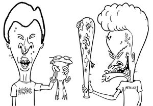 Jovial Beavis and Butt-Head Coloring Page