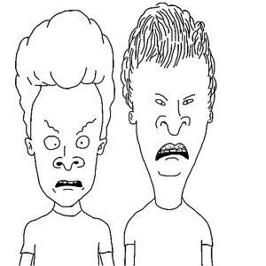 Printable Coloring Page featuring Beavis and Butt-Head Coloring Page