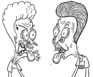 Wild Beavis and Butt-Head Coloring Page