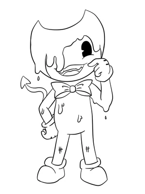 Printable Adorable Bendy Coloring Page