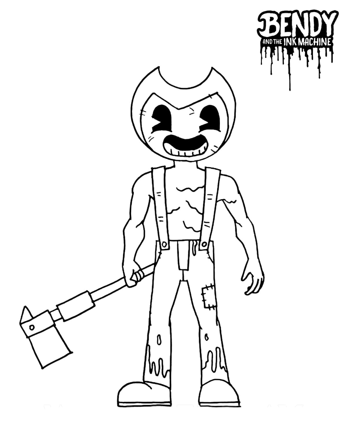 Sammy Lawrence from the Bendy and the Ink Machine Color Page Coloring Page
