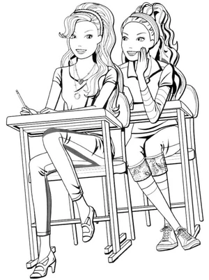 Best Friends Forever at School Coloring Page