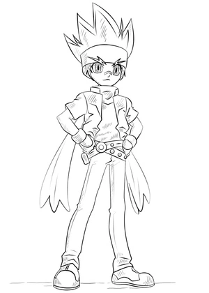 Gingka Hagane from Beyblade Coloring Page