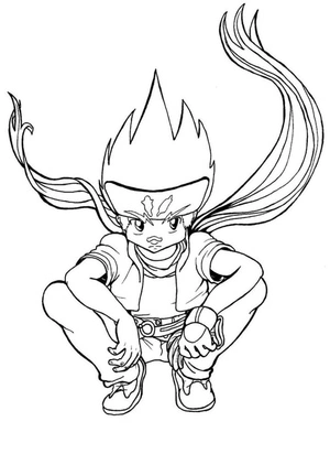Gingka Hagane from the anime series Beyblade Coloring Page