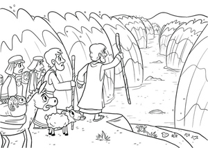 Moses Moves The Water Coloring Page