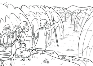 Moses Moves The Water Coloring Page Coloring Page