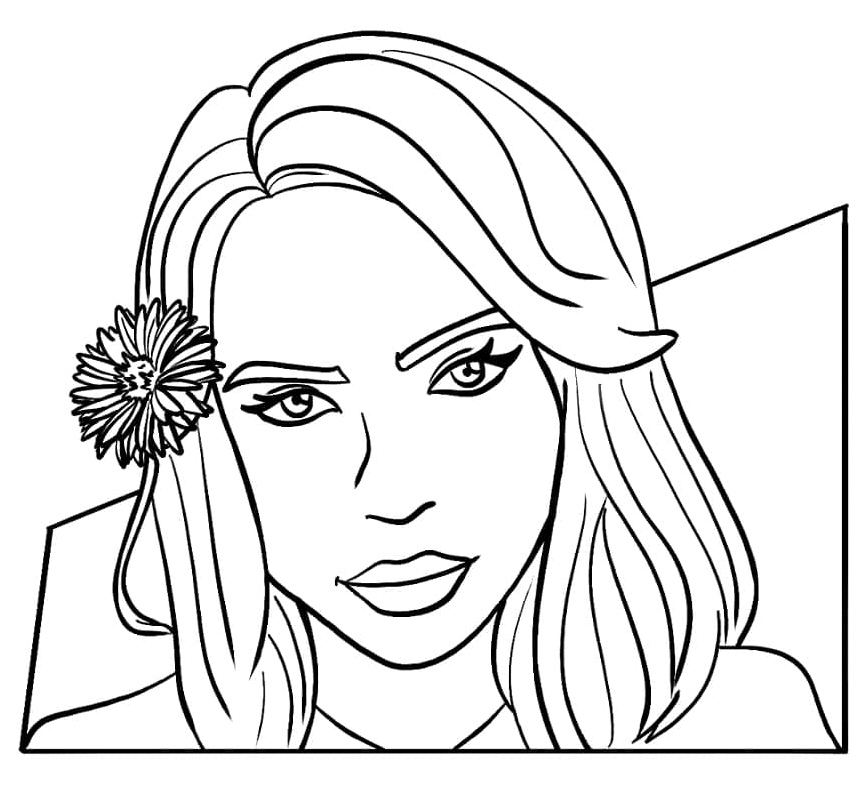 Beautiful Billie Eilish Coloring Page