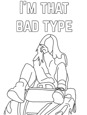 Billie Eilish - I'm That Bad Type Coloring Page