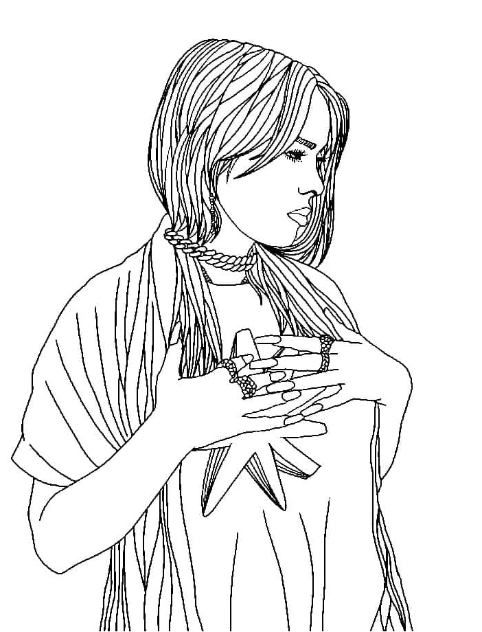 Billie Eilish Number 2 Coloring Page