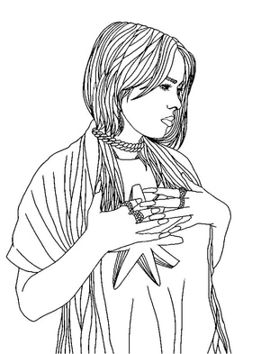 Billie Eilish Number 2 Coloring Page