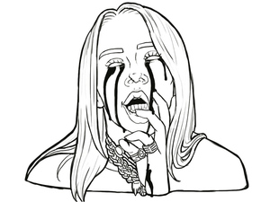 Coloring Page Featuring Billie Eilish